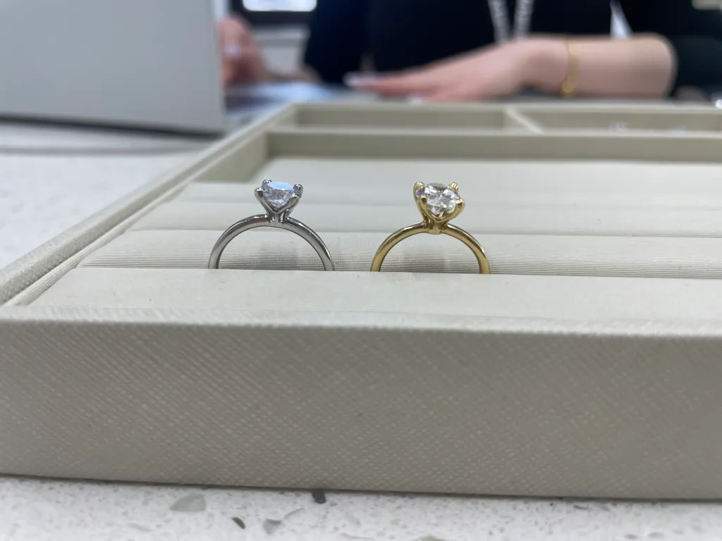 The Allure Oval Lab Diamond Platinum Scatter Ring from Lily Arkwright Is a Modern Engagement Favourite